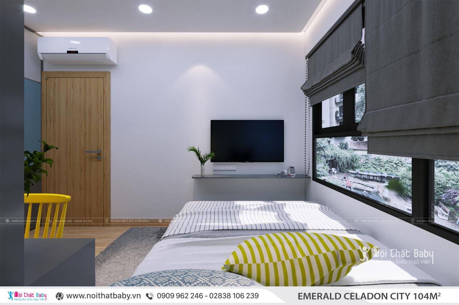 Thiết kế nội thất chung cư hiện đại căn 104m2 Emerald Celadon City